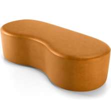 Puff Decorativo Orgânico para Living Quarto 140cm Orbit W01 Couríssimo Whisky - Lyam Decor