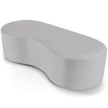 Puff Decorativo Orgânico para Living Quarto 140cm Orbit W01 Linho Cinza - Lyam Decor