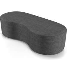 Puff Decorativo Orgânico para Living Quarto 140cm Orbit W01 Linho Cinza Escuro - Lyam Decor