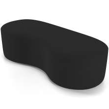 Puff Decorativo Orgânico para Living Quarto 140cm Orbit W01 Suede Preto - Lyam Decor