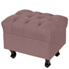 Puff Decorativo París Luis Xv L02 Capitone Suede Rosê - Lyam Decor