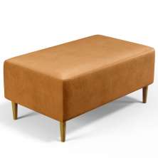 Puff Decorativo Para Sala De Estar Cléo W01 Pés Palito 90 cm Courissímo Whisky - Lyam Decor
