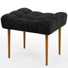 Puff Decorativo Para Sala De Estar Requinte L02 Linho Chumbo - Lyam Decor
