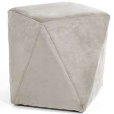 Puff Decorativo Para Sala de Estar Ametista D02 Veludo Bege C-309 - Lyam Decor