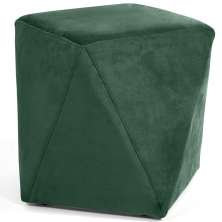 Puff Decorativo Para Sala de Estar Ametista D02 Veludo Verde Musgo C-303 - Lyam Decor