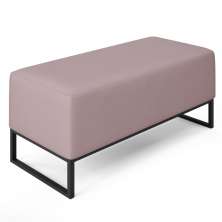 Puff Decorativo Para Sala de Estar Cléo W01 Base de Ferro 90 cm Suede Rosê - Lyam Decor