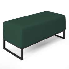 Puff Decorativo Para Sala de Estar Cléo W01 Base de Ferro 90 cm Suede Verde Musgo - Lyam Decor