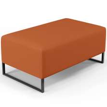 Puff Decorativo Para Sala de Estar Cléo W01 Base de Ferro 90cm Tecido Terracota - Lyam Decor