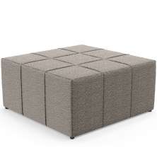 Puff Decorativo Para Sala de Estar Quadrado Milano 90x90cm W01 Bouclê Bege - Lyam Decor