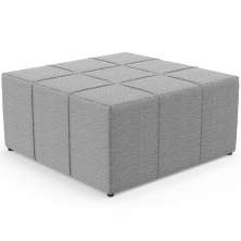 Puff Decorativo Para Sala de Estar Quadrado Milano 90x90cm W01 Bouclê Cinza - Lyam Decor