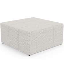 Puff Decorativo Para Sala de Estar Quadrado Milano 90x90cm W01 Bouclê Cru - Lyam Decor