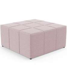 Puff Decorativo Para Sala de Estar Quadrado Milano 90x90cm W01 Bouclê Rosê - Lyam Decor
