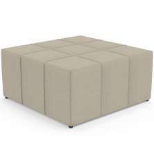 Puff Decorativo Para Sala de Estar Quadrado Milano 90x90cm W01 Linho Bege - Lyam Decor