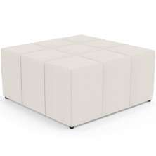 Puff Decorativo Para Sala de Estar Quadrado Milano 90x90cm W01 Linho Cru - Lyam Decor