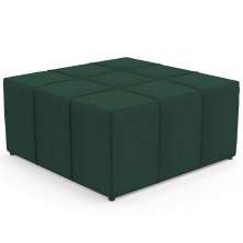 Puff Decorativo Para Sala de Estar Quadrado Milano 90x90cm W01 Linho Verde Musgo - Lyam Decor