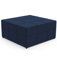 Puff Decorativo Para Sala de Estar Quadrado Milano 90x90cm W01 Suede Azul Marinho - Lyam Decor
