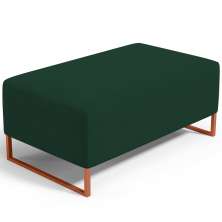 Puff Decorativo Sala De Estar Cléo 90cm Base De Ferro Cobre W01 Suede Verde Musgo - Lyam Decor