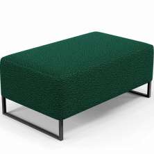 Puff Decorativo Sala De Estar Cléo 90cm Base De Ferro Preto W01 Bouclê Verde - Lyam Decor