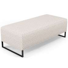 Puff Decorativo Sala de Estar Bali W01 Base Ferro 120x50 cm Bouclê Cru - Lyam