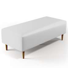 Puff Decorativo Sala de Estar Bali W01 Pés Palito 120x50 cm Corano Branco - Lyam Decor