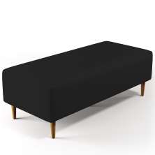 Puff Decorativo Sala de Estar Bali W01 Pés Palito 120x50 cm Corano Preto - Lyam Decor