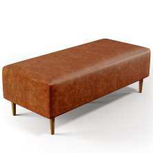 Puff Decorativo Sala de Estar Bali W01 Pés Palito 120x50 cm Couríssimo Camel - Lyam Decor