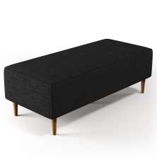 Puff Decorativo Sala de Estar Bali W01 Pés Palito 120x50 cm Linho Chumbo - Lyam Decor