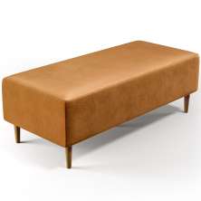 Puff Decorativo Sala de Estar Bali W01 Pés Palito 120x50cm Couríssimo Whisky - Lyam Decor