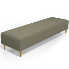 Puff Decorativo Sala de Estar Bali W01 Pés Palito 170x60cm Bouclê Oliva - Lyam Decor