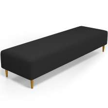 Puff Decorativo Sala de Estar Bali W01 Pés Palito 170x60cm Bouclê Preto - Lyam Decor