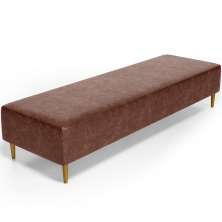 Puff Decorativo Sala de Estar Bali W01 Pés Palito 170x60cm Couríssimo Marrom - Lyam Decor