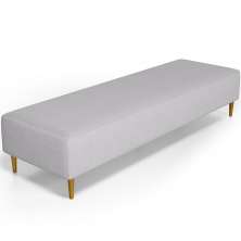 Puff Decorativo Sala de Estar Bali W01 Pés Palito 170x60cm Linho Cinza - Lyam Decor