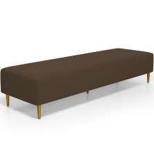 Puff Decorativo Sala de Estar Bali W01 Pés Palito 170x60cm Suede Marrom - Lyam Decor