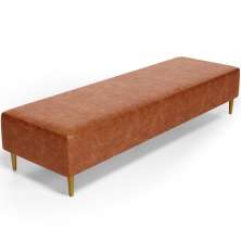 Puff Decorativo Sala de Estar Bali W01 Pés Palito 190x60cm Couríssimo Camel - Lyam Decor