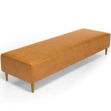 Puff Decorativo Sala de Estar Bali W01 Pés Palito 190x60cm Couríssimo Whisky - Lyam Decor