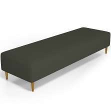 Puff Decorativo Sala de Estar Bali W01 Pés Palito 190x60cm Linho Verde Musgo - Lyam Decor