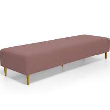 Puff Decorativo Sala de Estar Bali W01 Pés Palito 190x60cm Suede Rosê - Lyam Decor