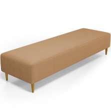 Puff Decorativo Sala de Estar Bali W01 Pés Palito 210x60cm Bouclê Mostarda - Lyam Decor