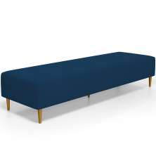 Puff Decorativo Sala de Estar Bali W01 Pés Palito 210x60cm Suede Azul Marinho - Lyam Decor