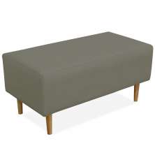 Puff Decorativo Sala de Estar Cléo W01 Pés Palito 90 cm Corino Cinza - Lyam Decor