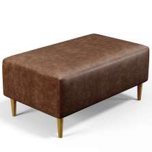 Puff Decorativo Sala de Estar Cléo W01 Pés Palito 90 cm Couríssimo Marrom - Lyam Decor