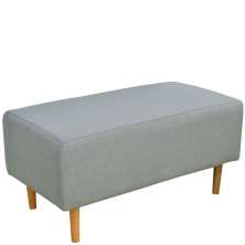 Puff Decorativo Sala de Estar Cléo W01 Pés Palito 90 cm Linho Cinza Escuro - Lyam Decor