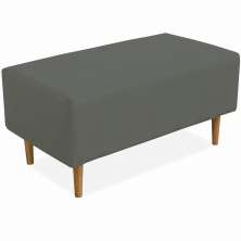 Puff Decorativo Sala de Estar Cléo W01 Pés Palito 90 cm Suede Cinza - Lyam Decor