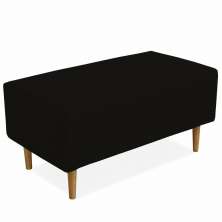 Puff Decorativo Sala de Estar Cléo W01 Pés Palito 90 cm Suede Preto - Lyam Decor