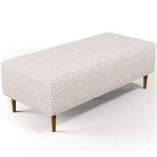 Puff Decorativos Sala de Estar Bali W01 Pés Palito 120x50cm Bouclê Cru - Lyam Decor
