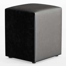 Puff Quadrado Decorativo L02 Sala de Estar Couríssimo Preto - Lyam Decor