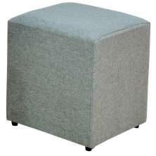Puff Quadrado Decorativo L02 Sala de Estar Linho Cinza Escuro - Lyam Decor