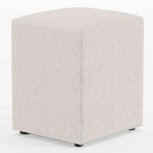 Puff Quadrado Decorativo L02 Sala de Estar Linho Cru - Lyam Decor