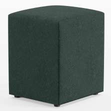 Puff Quadrado Decorativo L02 Sala de Estar Linho Verde - Lyam Decor