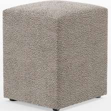 Puff Quadrado Decorativo Sala De Estar L02 Bouclê Bege - Lyam Decor